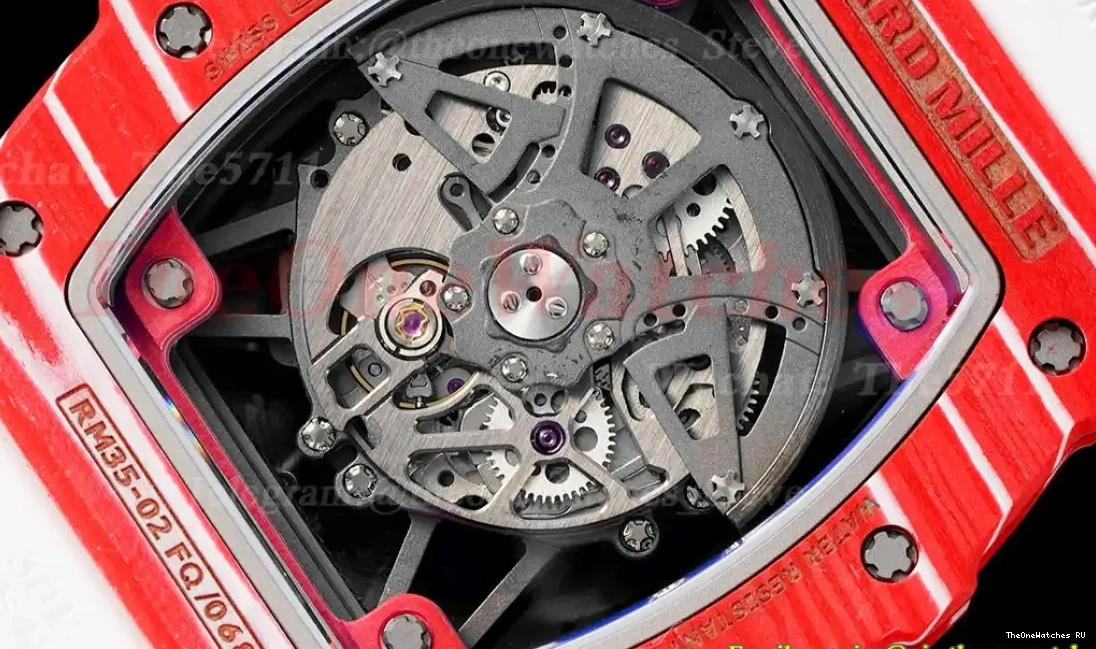Dial on Carbon RM035-02 White Skeleton V5 RU Strap NH05A ZF 0329